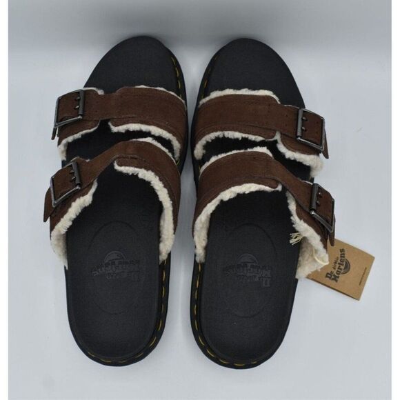 Dr Martens‎ Mens Size 12 Myles Brown Suede Buckle Slide Sandals Shoes main image 13